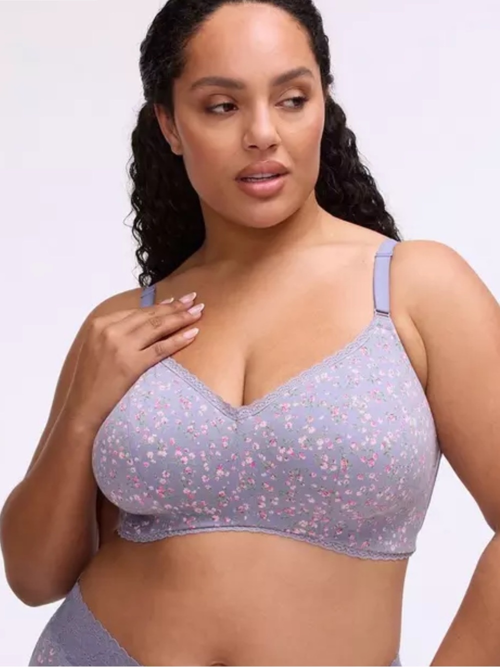 torrid Lavender Floral Wireless Lace-Trim Bra